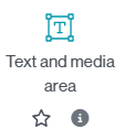 Icon to add a resource Text and media area