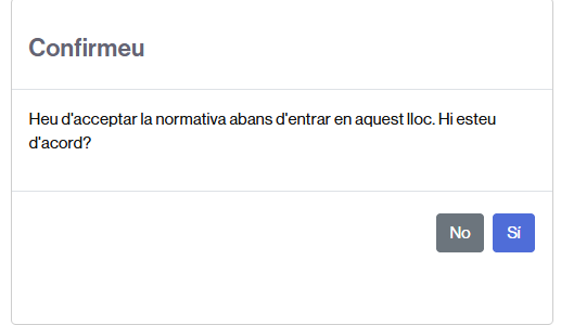 Acceptació de la normativa d'ús del Campus Virtual