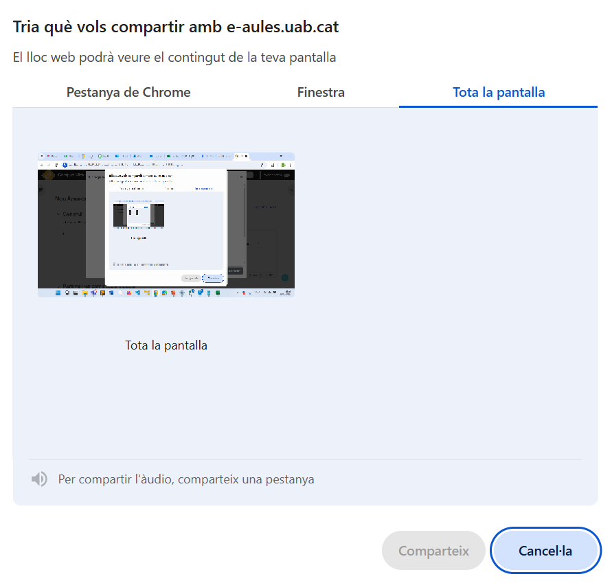 Selecció de la font que s'enregistrarà