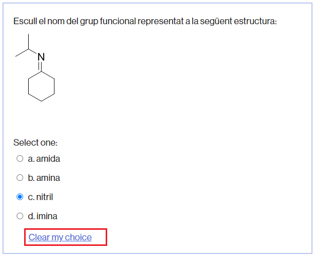  Link to uncheck an option in a multiple choice question