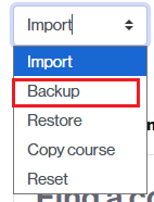 Link to do a backup of the Moodle classroom