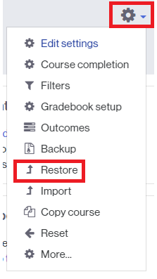Link to restore contents