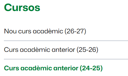 Accés a les aules dels cursos 2024-2025