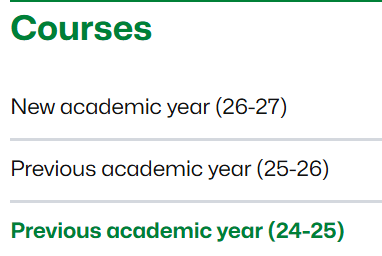 Access to 2024–2025 course classrooms