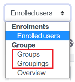 Access the management of classroom groups and groupings
