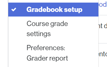 Link to configure grades (grade items, categories)