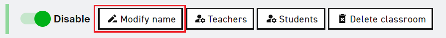 Button to modify the classroom's name