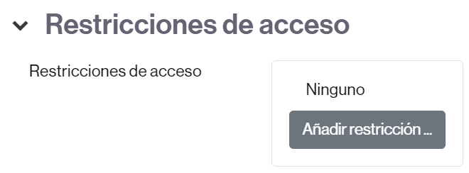Botón para añadir una restricción de acceso a una activitat, recurso o sección