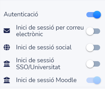 Opcions d'accés a l'esdeveniment
