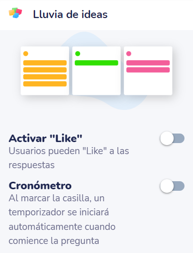 Ejemplo de opciones de configuración de una pregunta