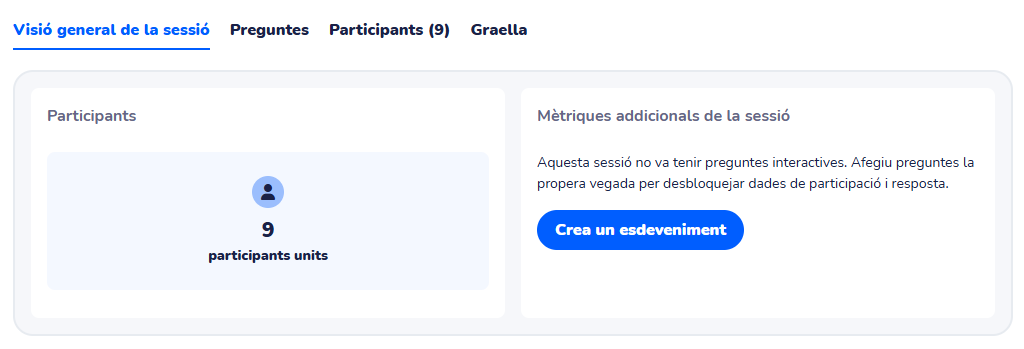 Accés a la pàgina de resultats d'un esdeveniment de Wooclap