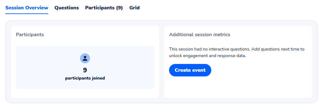 Access the results page for a Wooclap event.