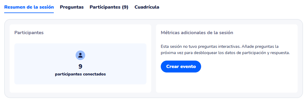 Acceso a la página de resultados de un evento de Wooclap