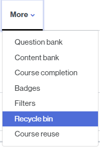 Access to the recycle bin