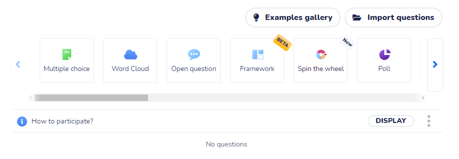 An example of question types in Wooclap