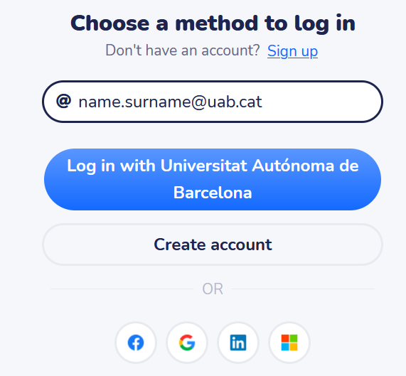 Access via web using the UAB email