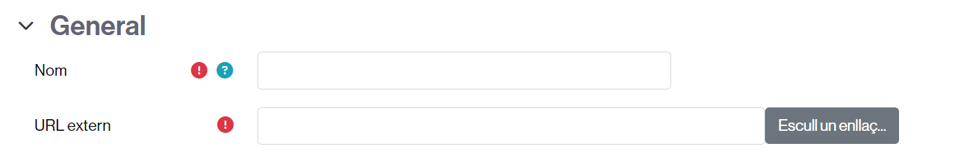 Creació recurs url a l'aula
