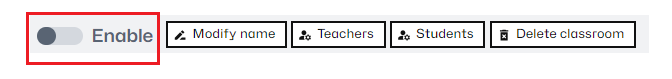 Button to enable a virtual classroom