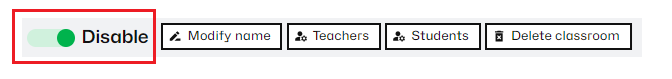 Button to disable a virtual classroom