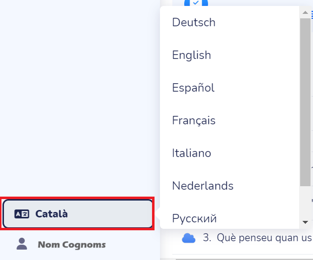 Canvi d'idioma