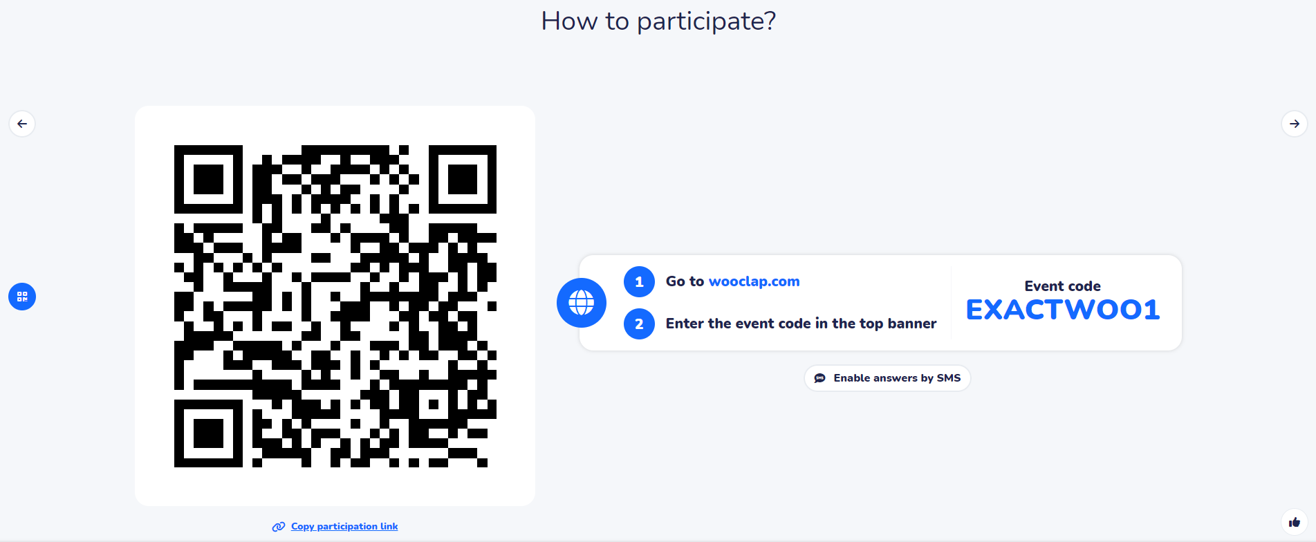 Instructions to participate in the event