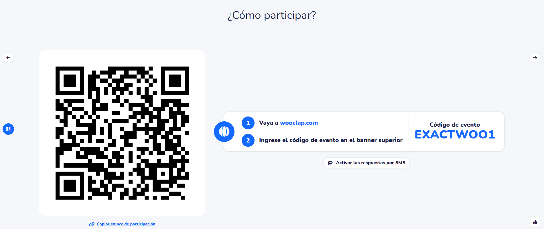 Instrucciones para participar en el evento