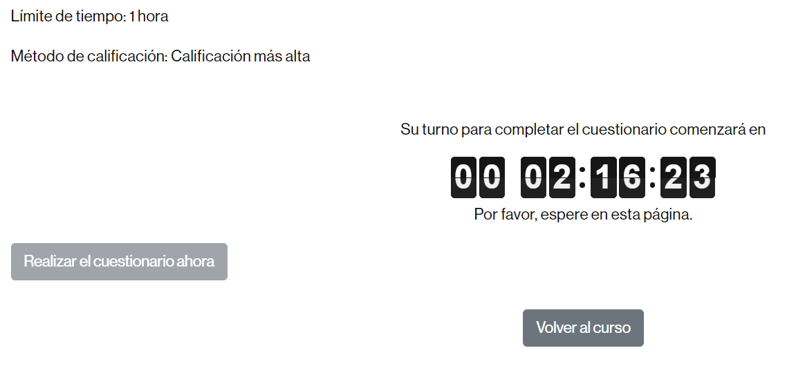 Turno para empezar el cuestionario