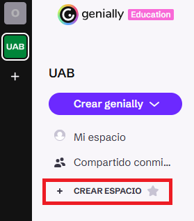 Link to create a workspaces in Genially