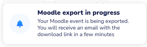 Message confirming the export process