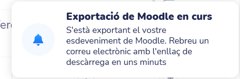 Missatge d'exportació en curs