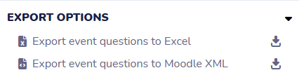 Section for exporting event results