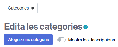 Botó per afegir una nova categoria