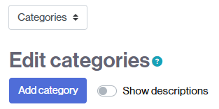 button to add a new category