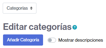 Botón para añadir una nueva categoría