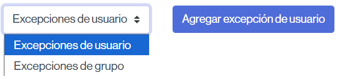 Añadir una excepción de usuario o grupo