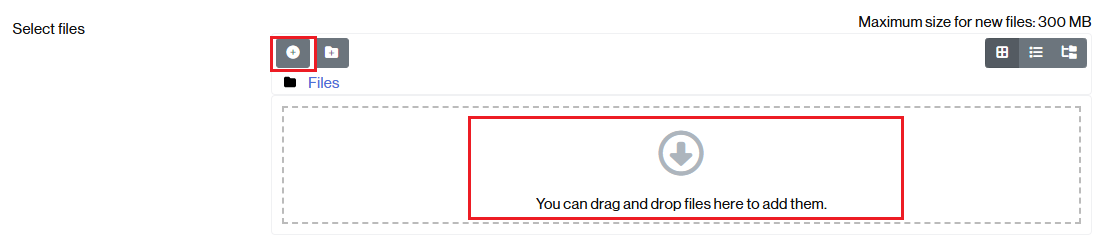 Options to upload a file