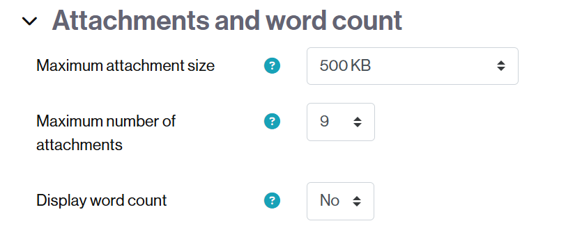 From this section you can also modify the maximum number of files that can be attached to the forum (Maximum number of attachments), set to 1 by default.