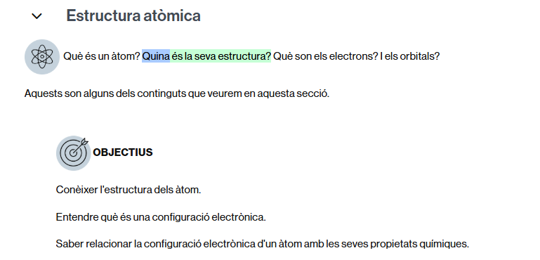 El texto resaltado es el que se está reproduciendo con Readspeaker