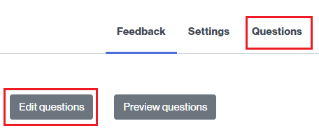 Button and link to add and/or edit questions for a feedback activity