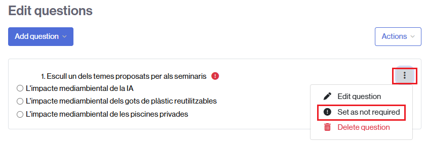 Quick link to set a question as required (or optional)