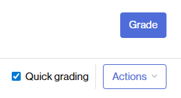 Activation of the Quick grading in an assignment