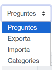 Menú per crear i gestionar les preguntes del banc de l'aula