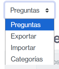Menú para crear y gestionar las preguntas del banco del aula