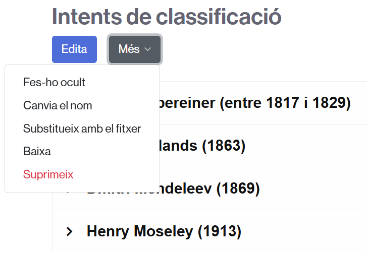 Menú per descarregar un contingut H5P