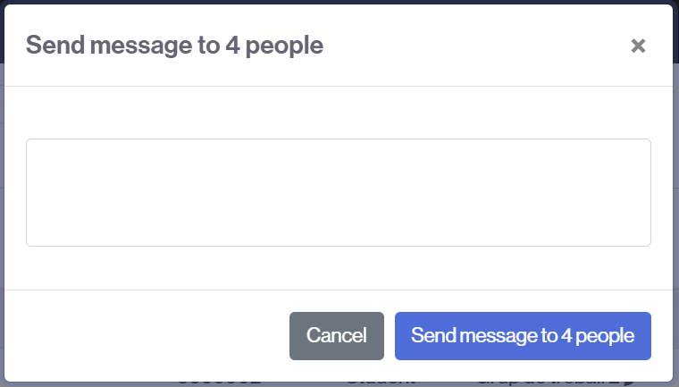 Form to write and send a message from the classroom