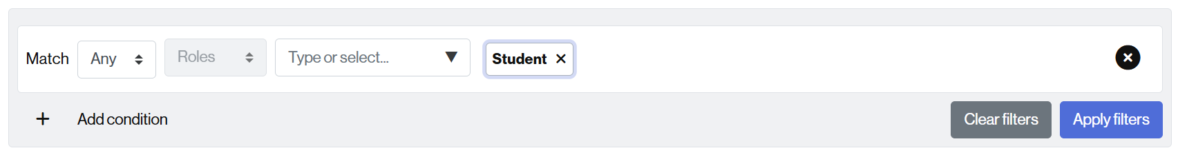 Selection of people with a student role in the classroom