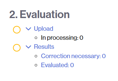 Section and link to upload scanned exams