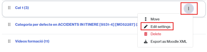 Link to edit category details