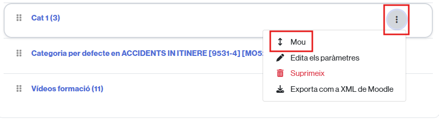 Enllaç per moure una categoria dins el banc de l'aula