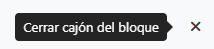 Icono para cerrar el cajón de bloques del aula